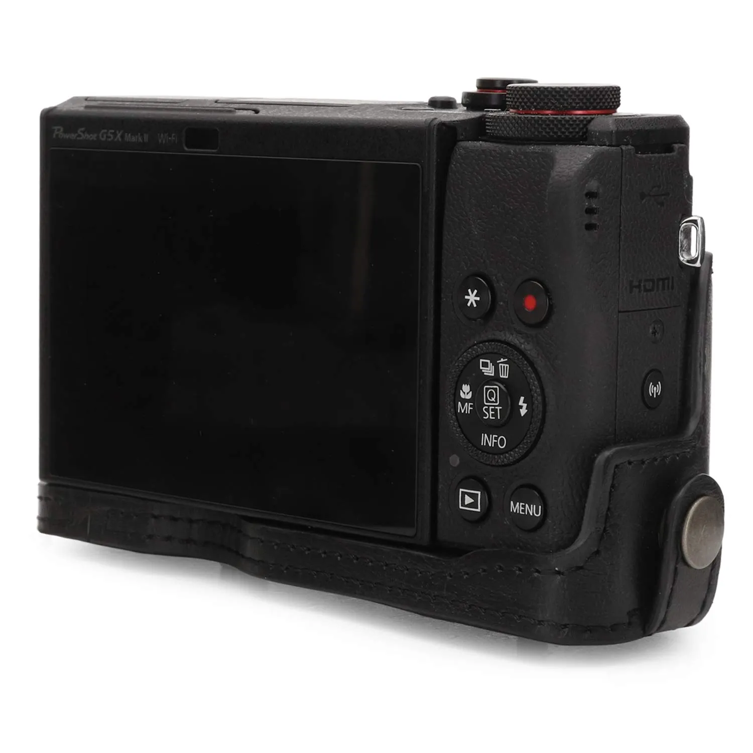 MegaGear Canon G5 X Mark II custodia pelle nera Ever Ready