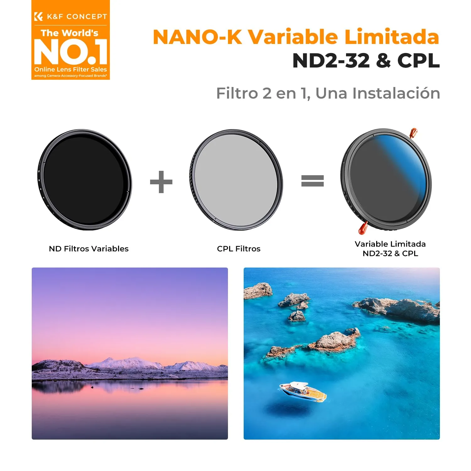 K&F Concept Nano-Klear ND2-32 CPL filtro 67mm variabile