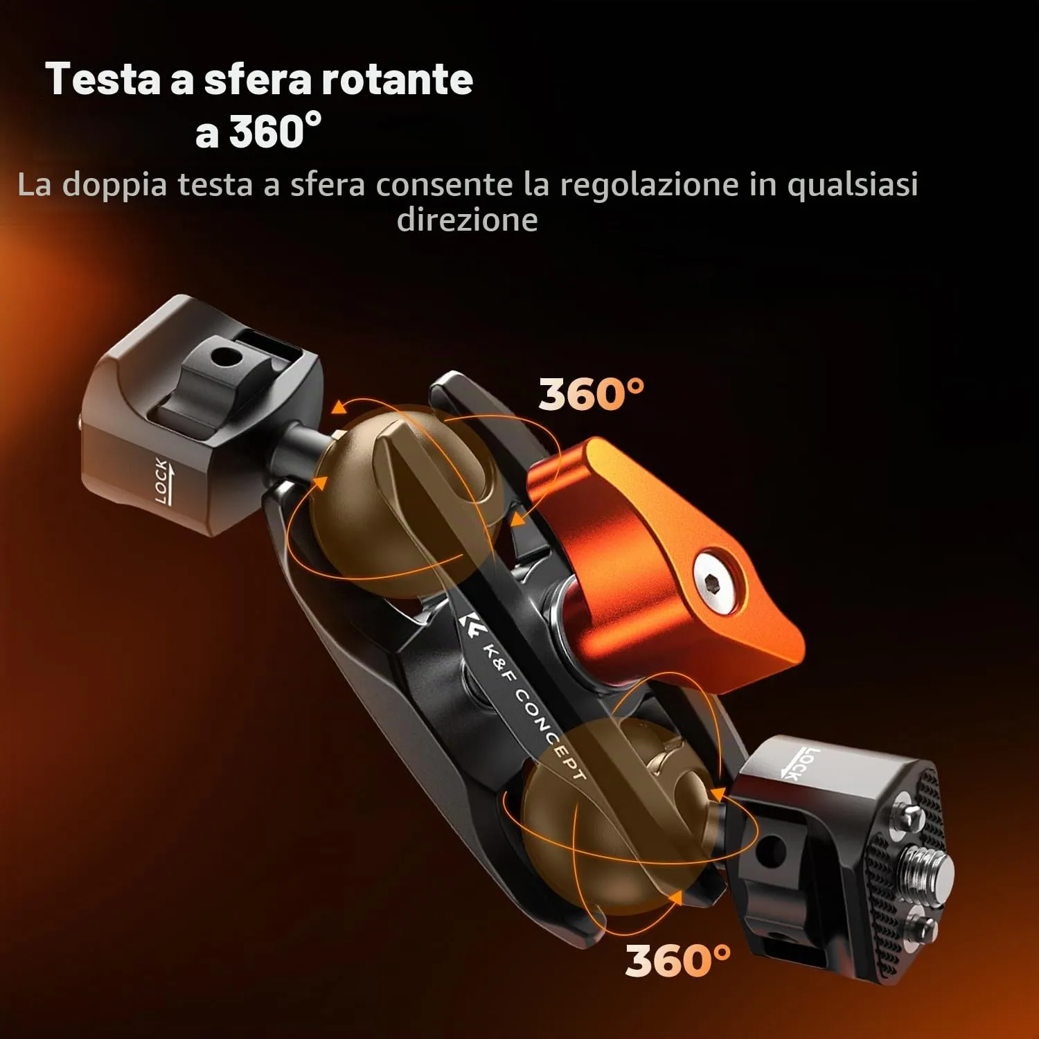 K&F Concept MS14 Braccio Magico Universale 1/4" Doppio