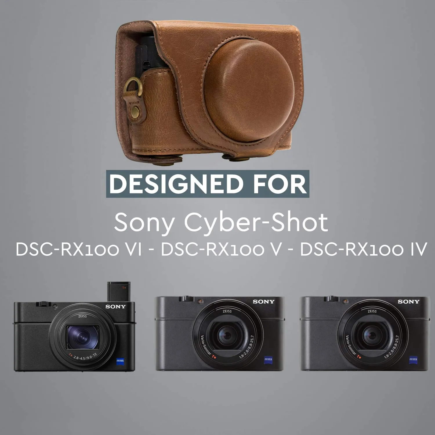 MegaGear Ever Ready custodia pelle Sony RX100 IV marrone scuro