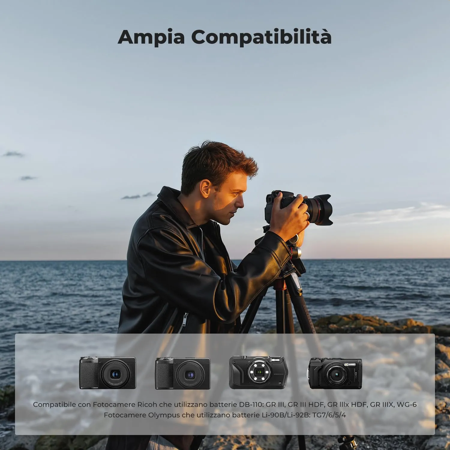 K&F Concept 2 batterie DB-110 1100mAh con caricatore LCD