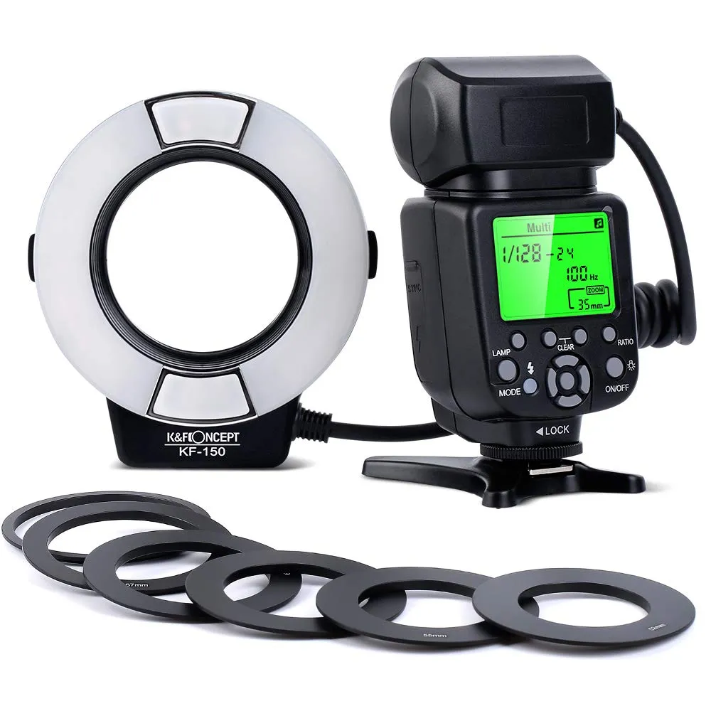 K&F Concept Flash Anulare Macro TTL Canon luce LED