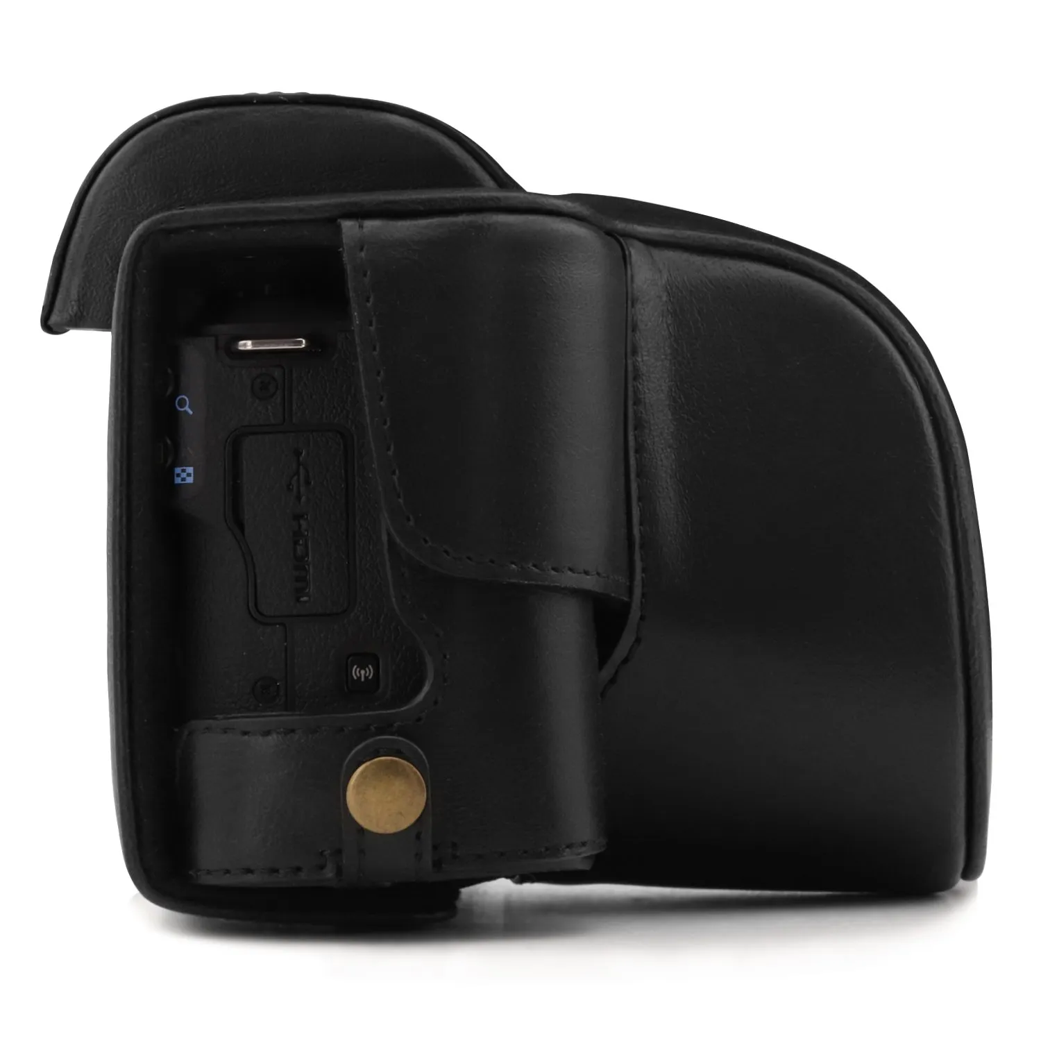 MegaGear MG1446 Custodia Fotocamera Canon M50 Nero Ecopelle