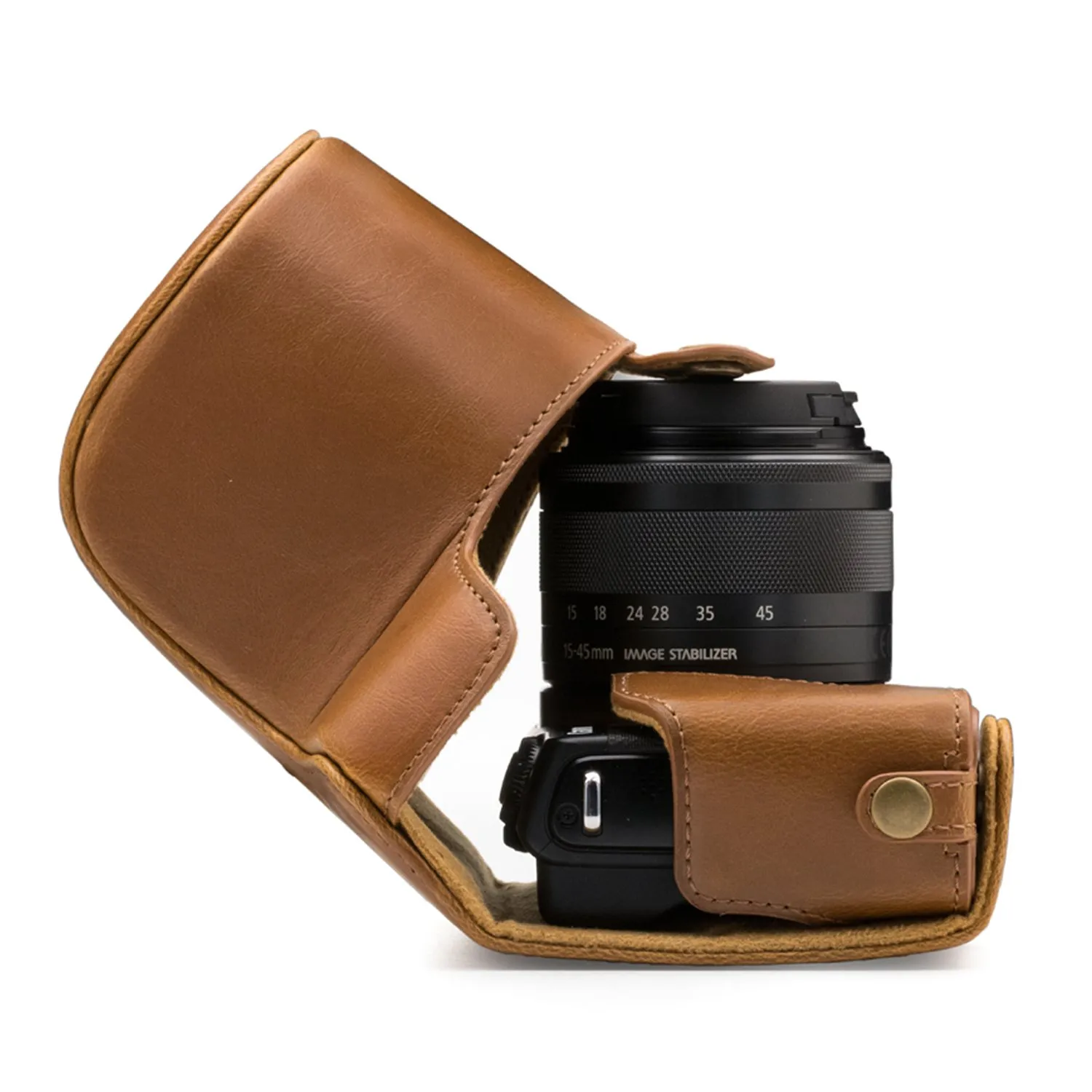 MegaGear Ever Ready MG1327 Canon EOS M100 Finta Pelle Chiaro