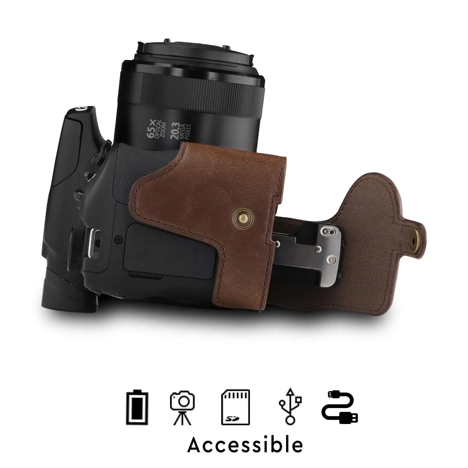 MegaGear Ever Ready mezza custodia ecopelle Canon SX70 HS