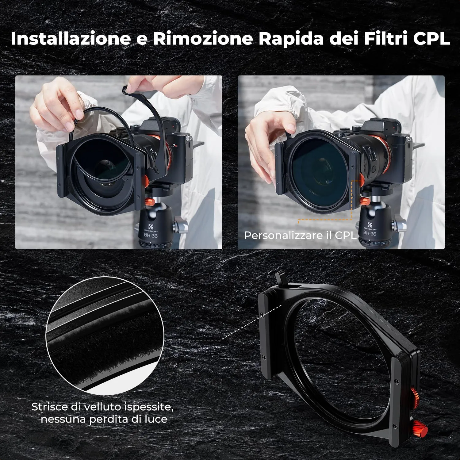 K&F Concept Nano-X Pro kit porta filtri quadrati 95mm vetro