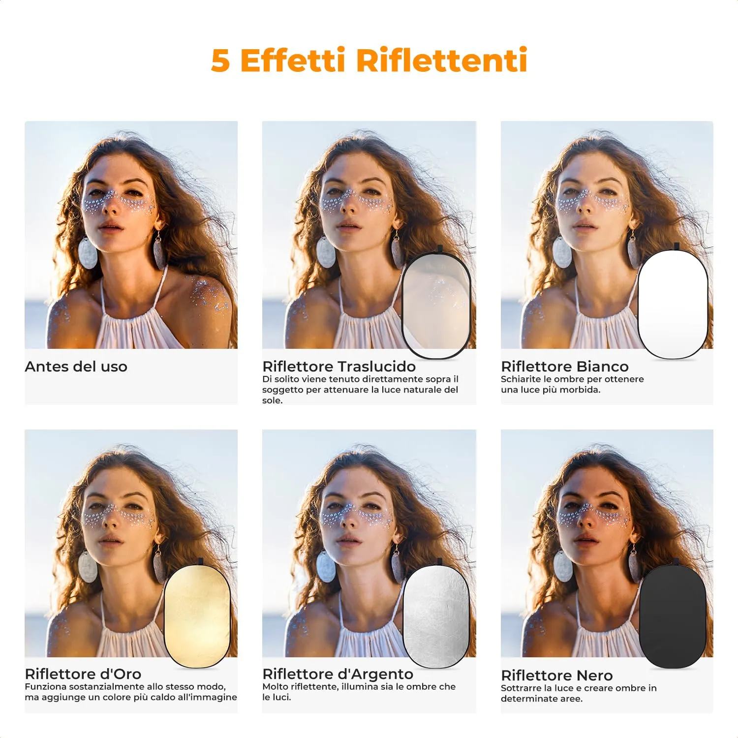 K&F Concept riflettore fotografico 5in1 100x150cm
