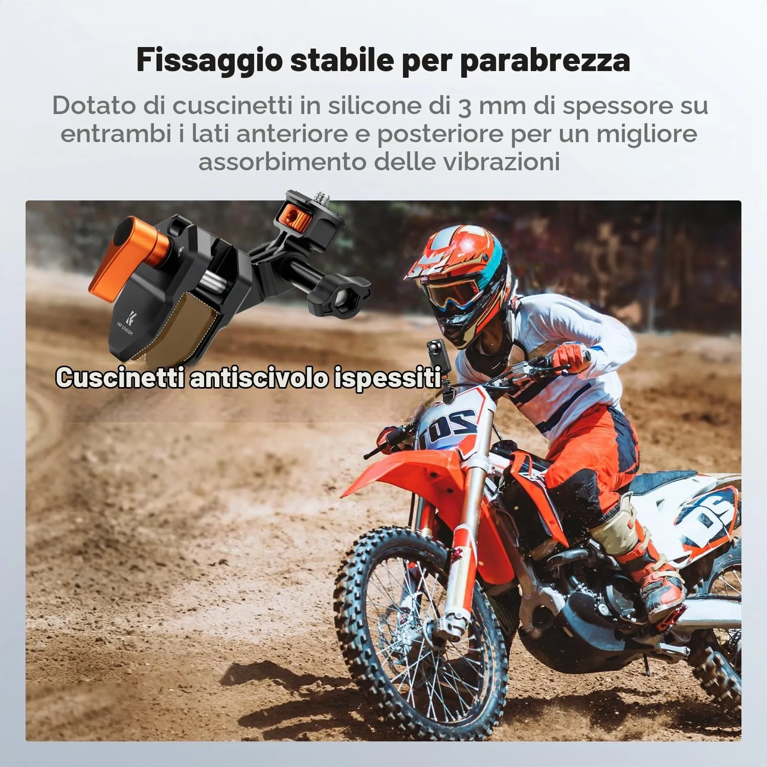 K&F Concept supporto moto action cam parabrezza alluminio