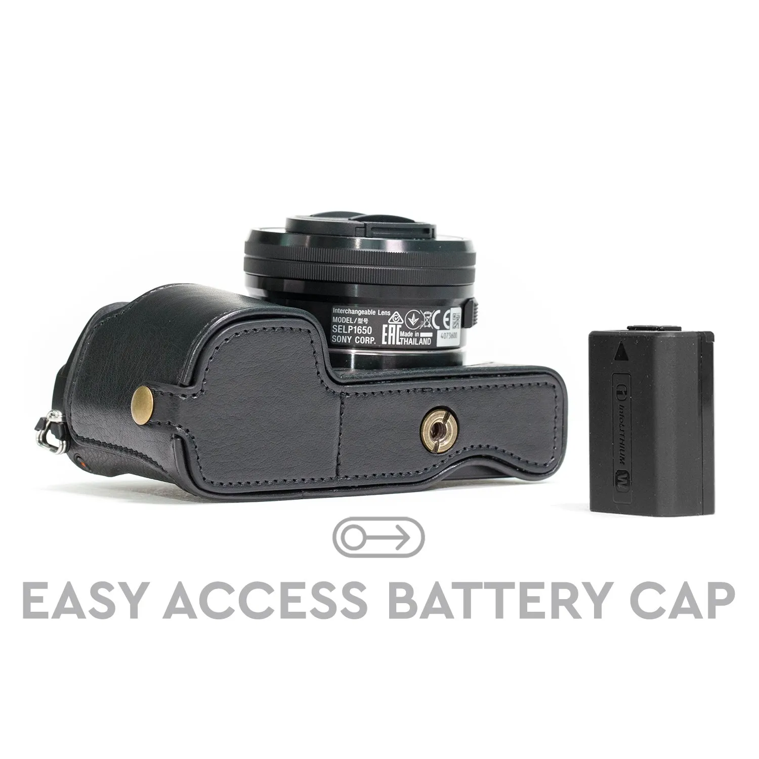 MegaGear Ever Ready Sony A5100 mezza custodia pelle nero