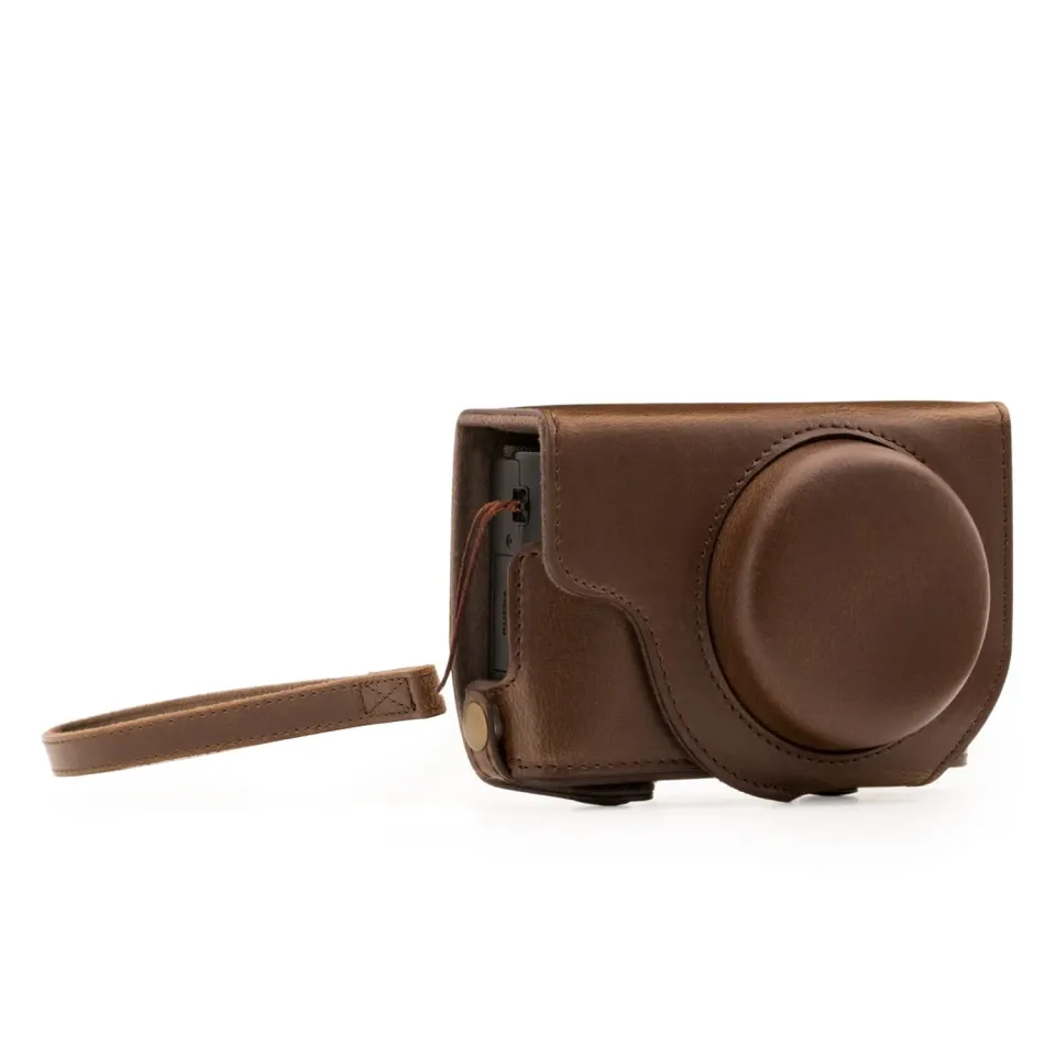 MegaGear MG1133 custodia pelle Lumix LX10 marrone scuro
