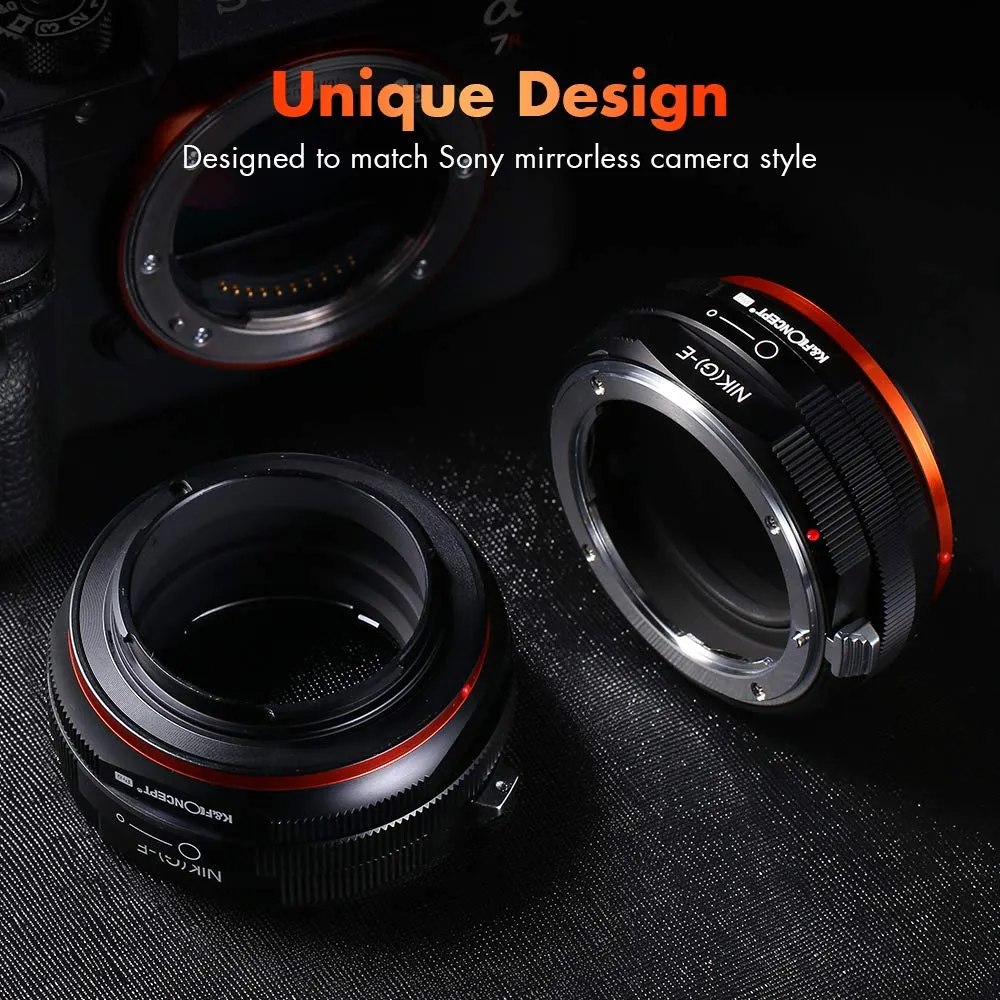 K&F Concept adattatore Nikon G/F/AI a Sony E laccato opaco