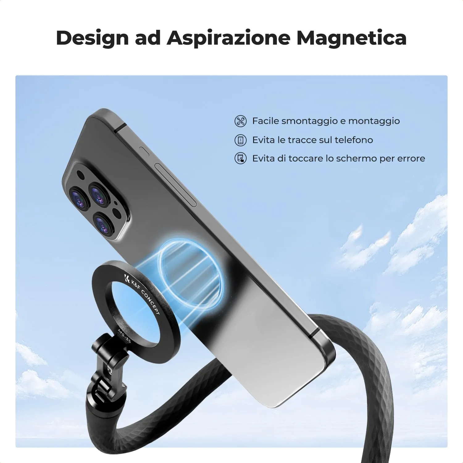 K&F Concept treppiede octopus magnetico smartphone 60cm