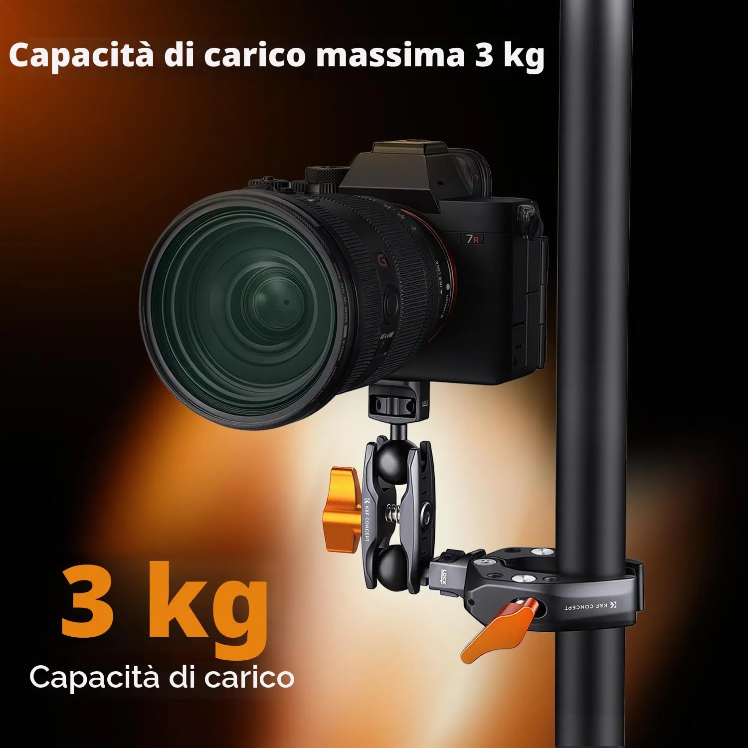 K&F Concept MS14 Braccio Magico Universale 1/4" Doppio