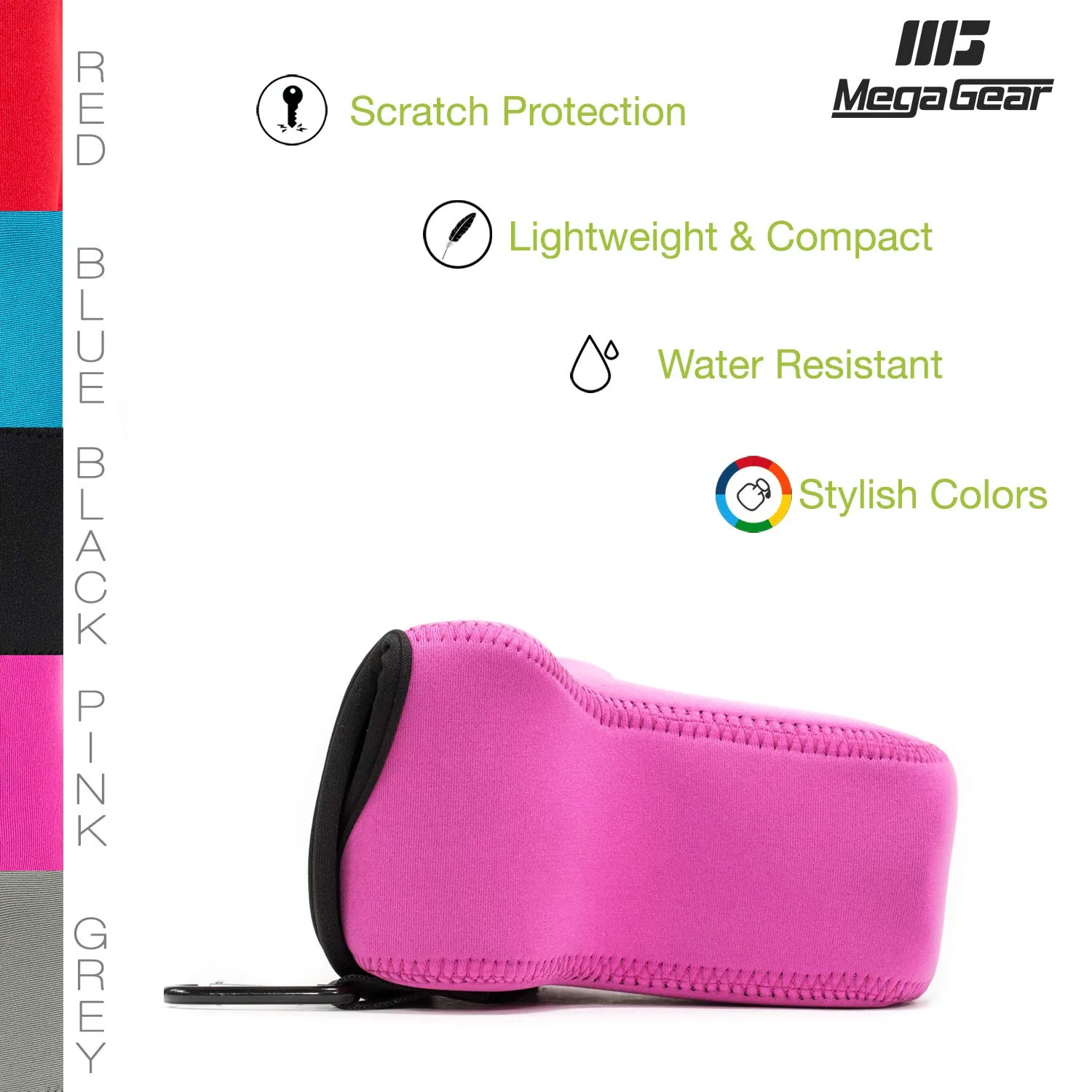 MegaGear MG1155 Canon EOS M6 18-150mm custodia neoprene rosa