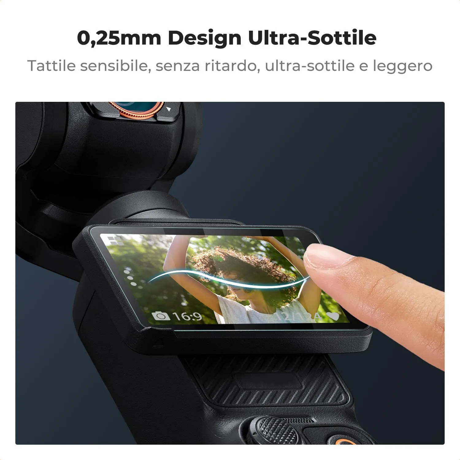 K&F Concept vetro temperato DJI Pocket 3 set 2 pezzi 9H
