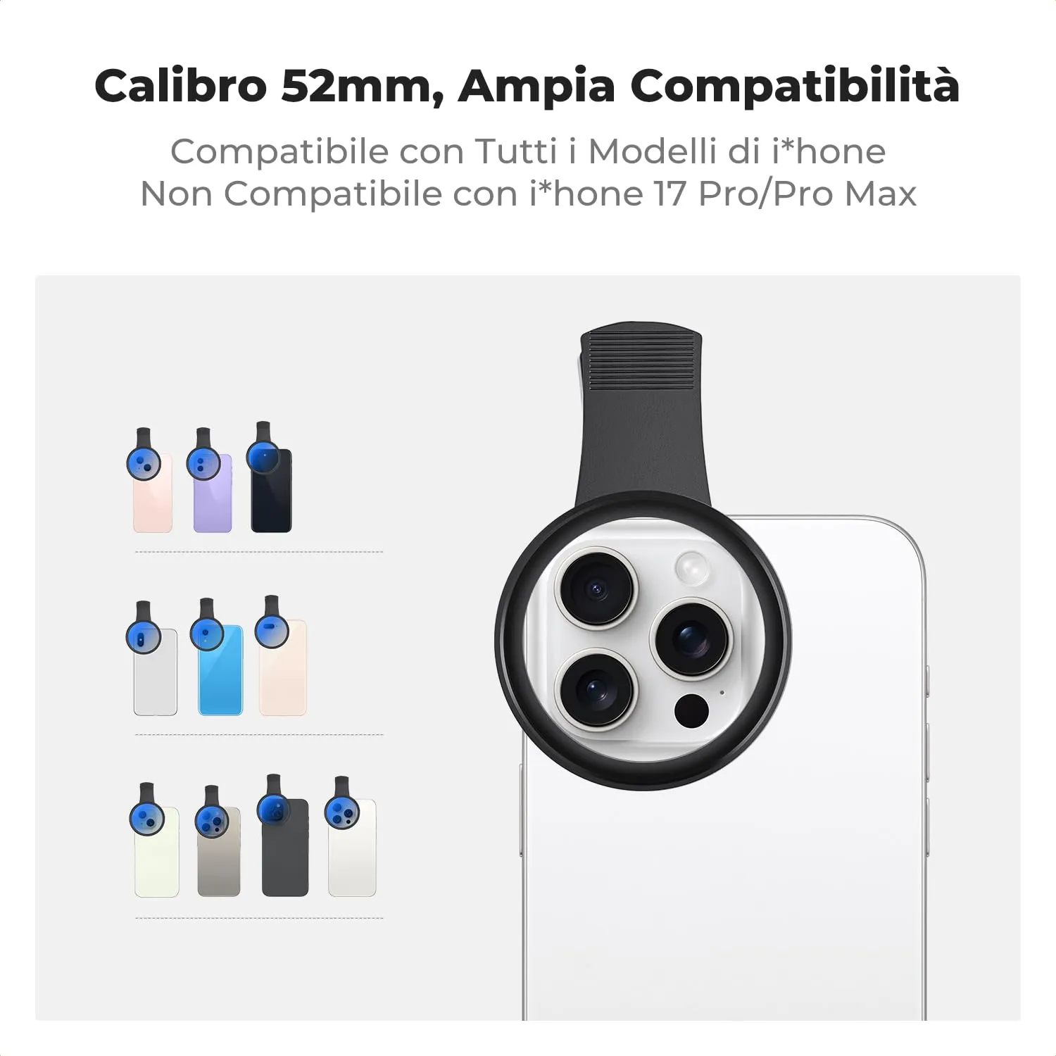 K&F Concept Filtro CPL 52mm Smartphone Clip-on