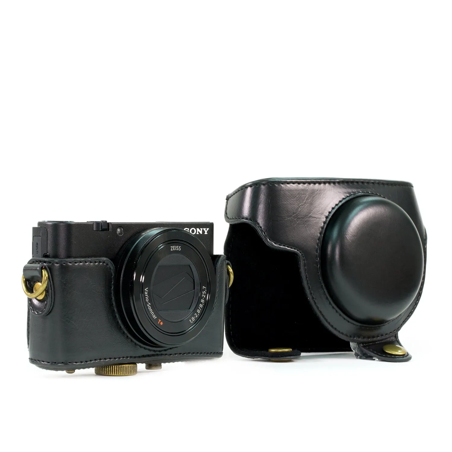 MegaGear Custodia Pelle Sony DSC-RX100 Nera Ever Ready