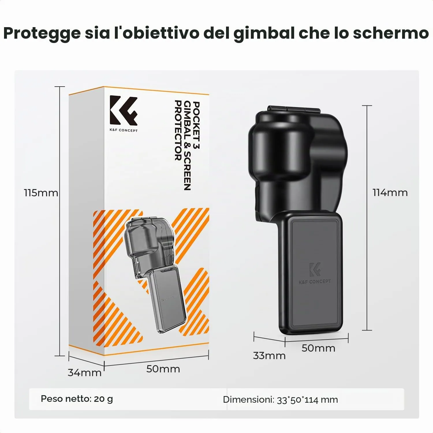 K&F Concept Custodia Protettiva DJI Osmo Pocket 3 Plastica