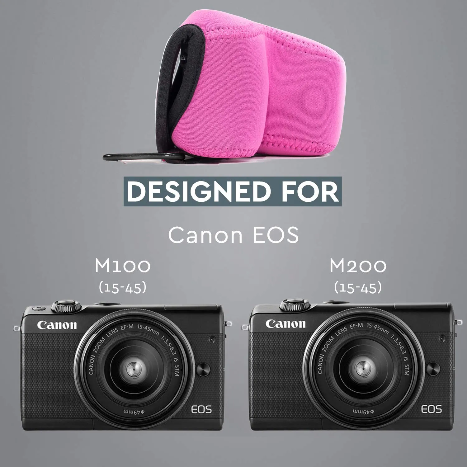 MegaGear MG1324 M100 M200 custodia neoprene rosa 15-45mm