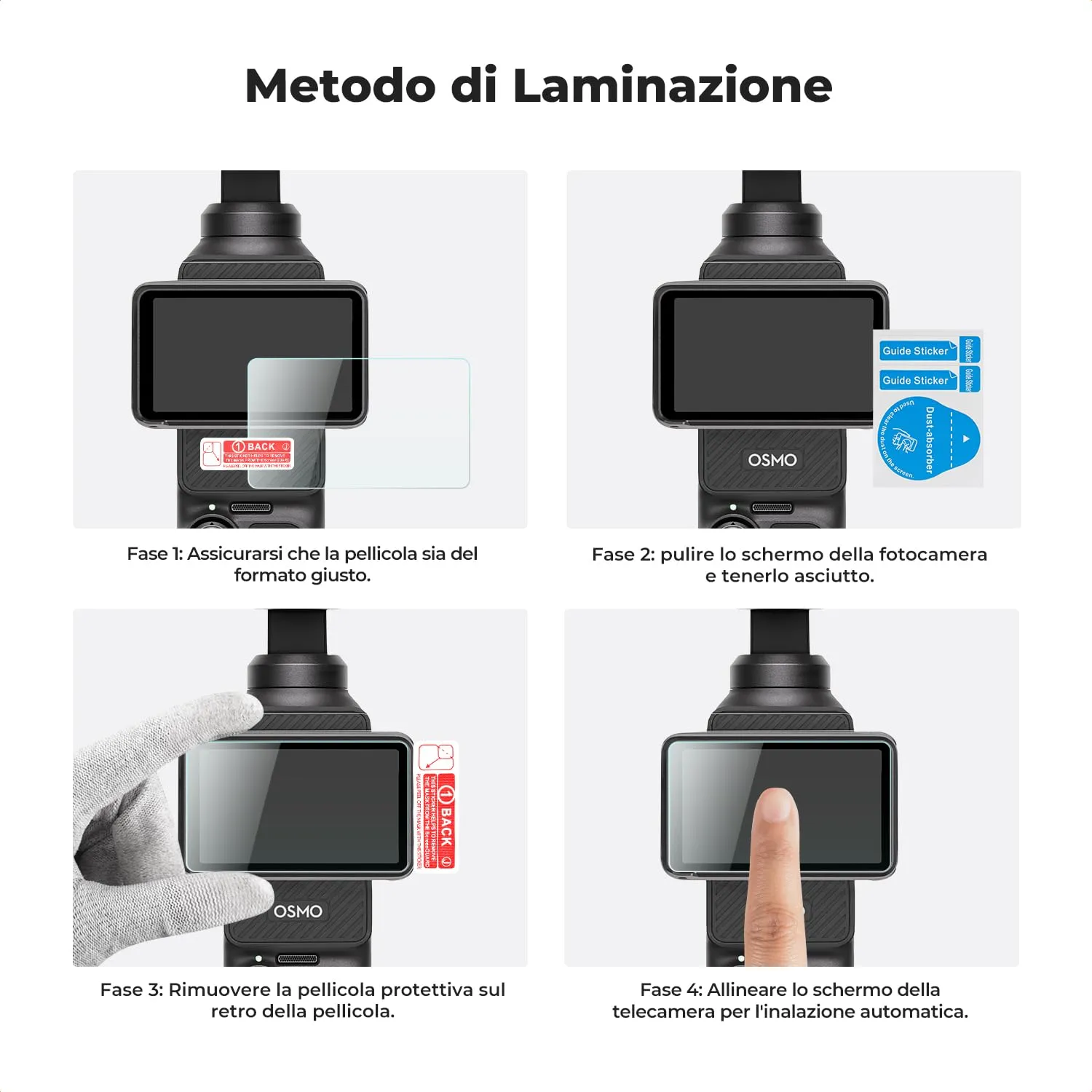 Concept Pellicola Pocket 3/4 Vetro Temperato 9H 3+3 Pezzi