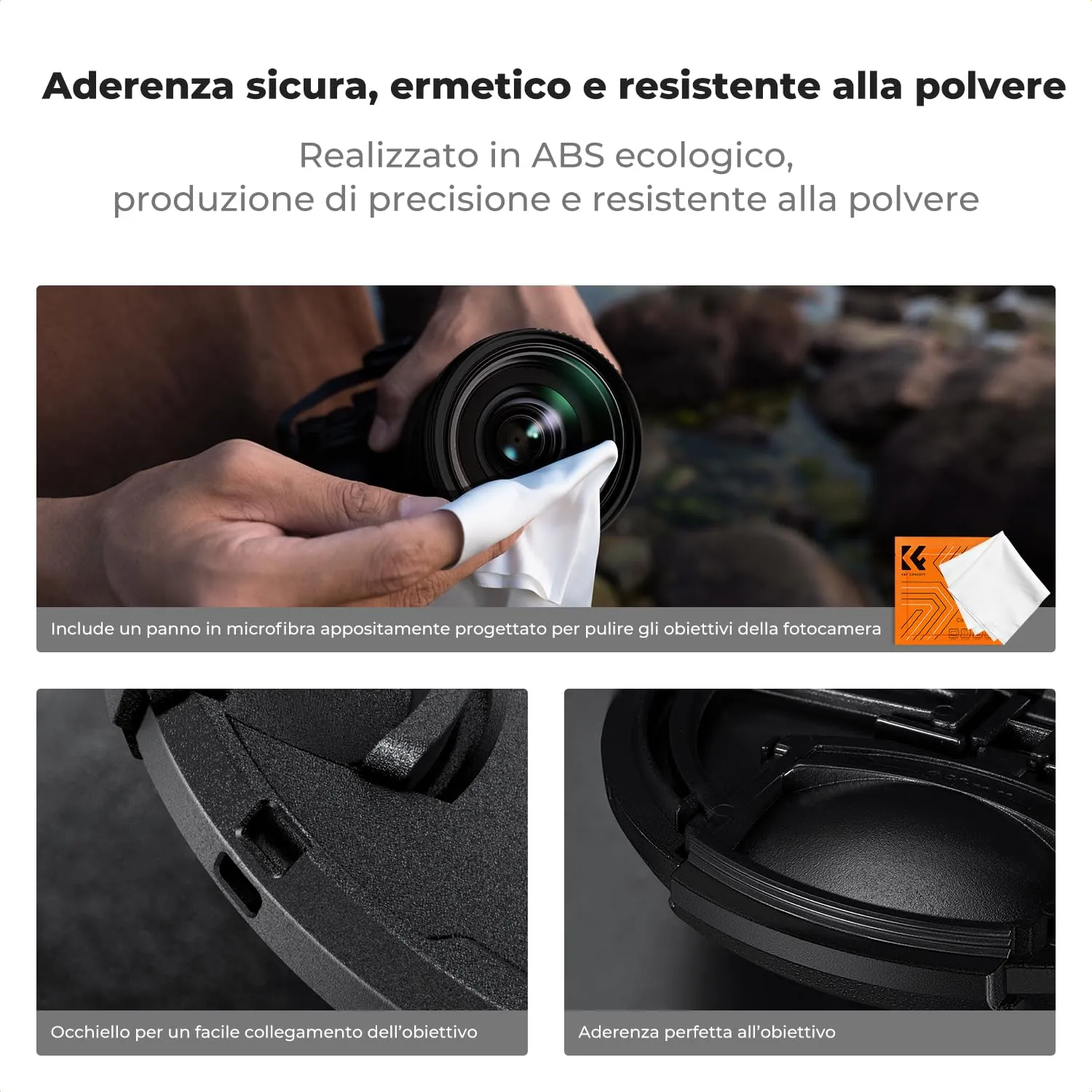 K&F Concept Tappo Obiettivo 55mm Set 2 Pezzi