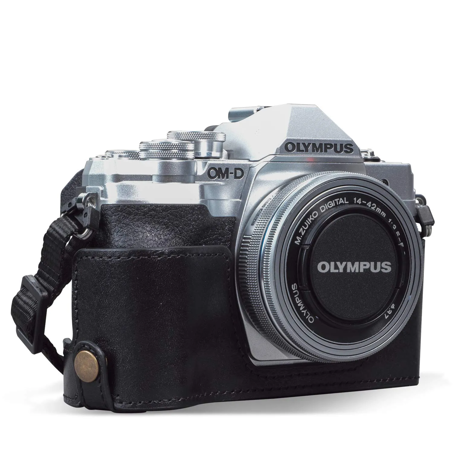 MegaGear Ever Ready mezza custodia pelle Olympus E-M10 IV marrone