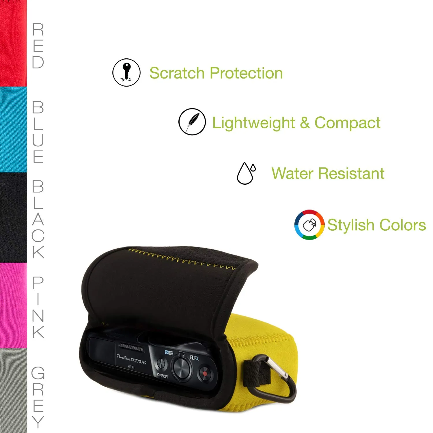 MegaGear Canon SX720 HS custodia neoprene gialla leggera