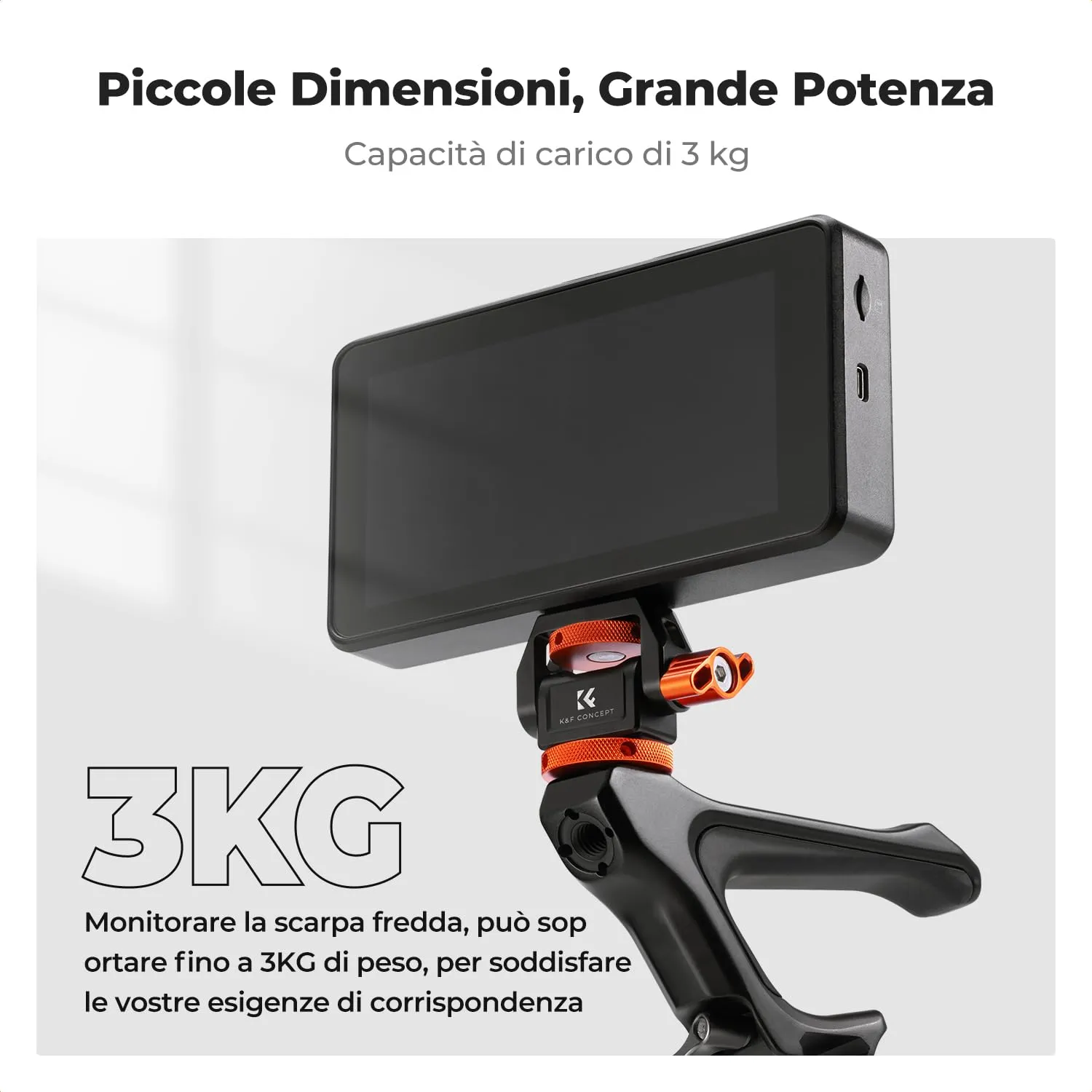 K&F Concept supporto monitor 1/4 ARRI inclinabile 3 kg