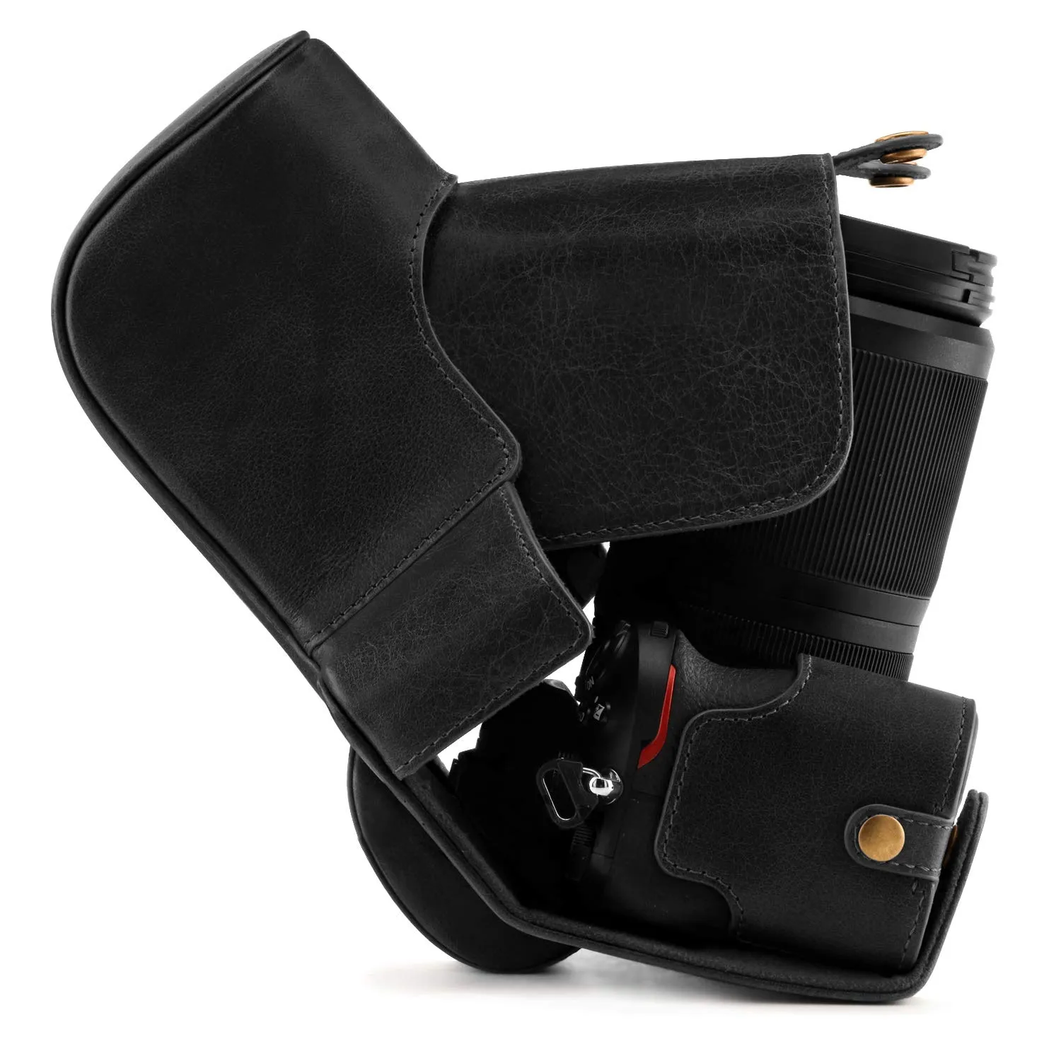 MegaGear Ever Ready custodia vera pelle per Nikon Z50 50-250mm
