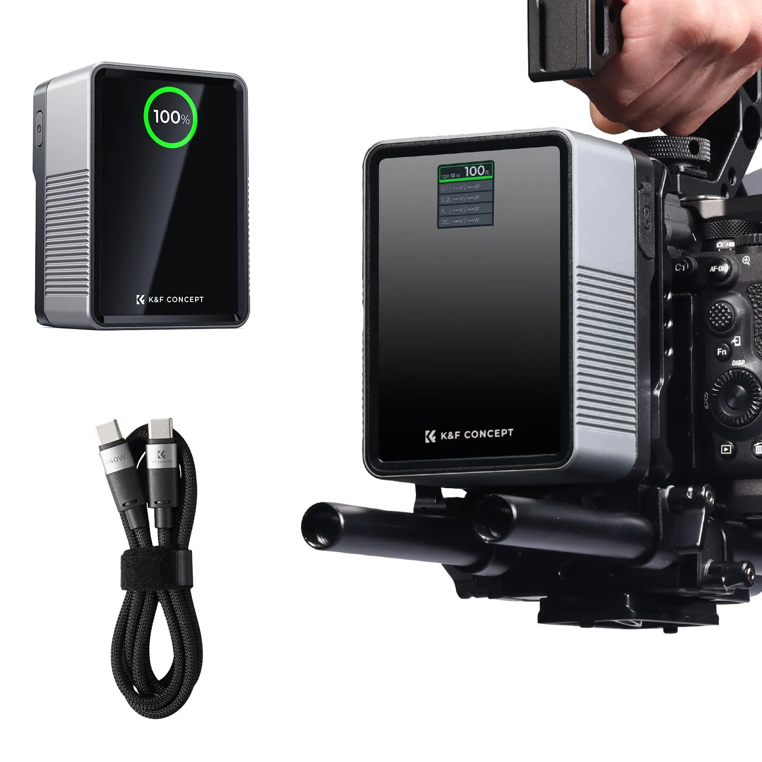 K&F Concept V-Mount 99Wh Mini batteria nera 14,8V video