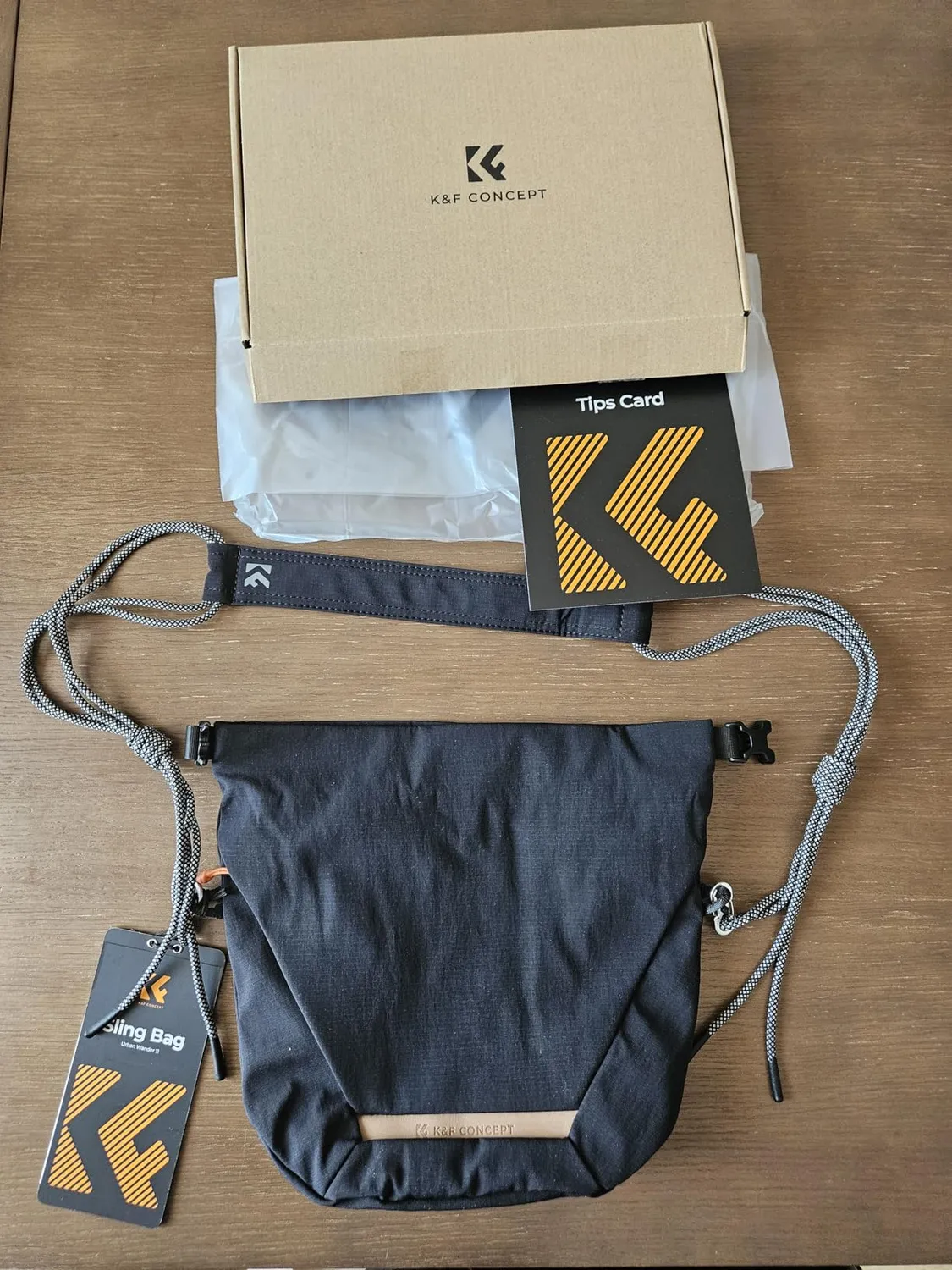 K&F Concept Borsa Foto Tracolla 2in1 Beige 32cm Pelle