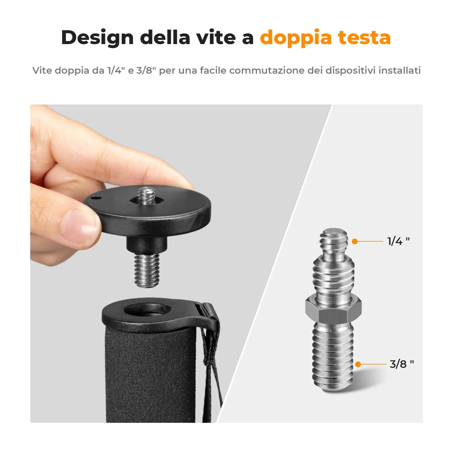 K&F Concept Monopiede 160cm Alluminio 10kg con Cinghia