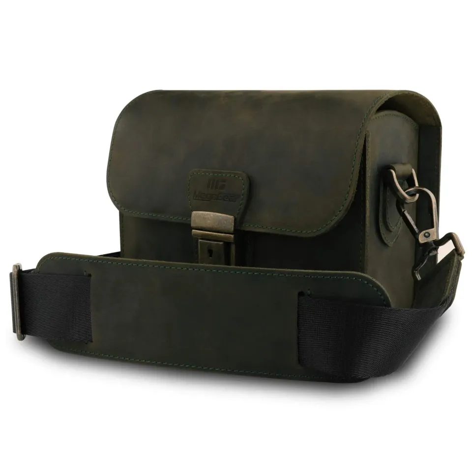 MegaGear Pebble MG1723 borsa fotografica verde oliva pelle