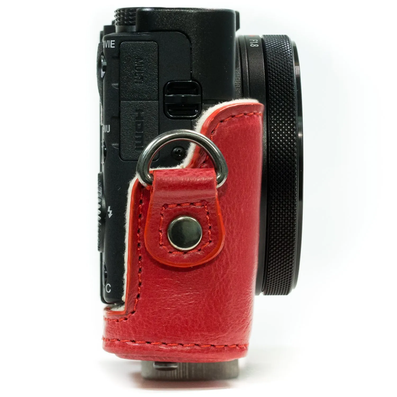 MegaGear MG1139 custodia rossa per Sony RX100 III IV V VI ecopelle