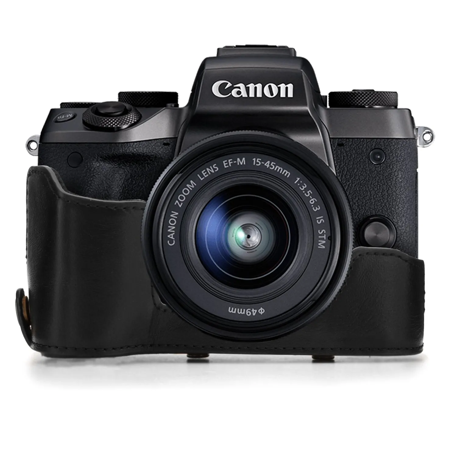 MegaGear Ever Ready Canon EOS M5 15-45mm custodia pelle nera