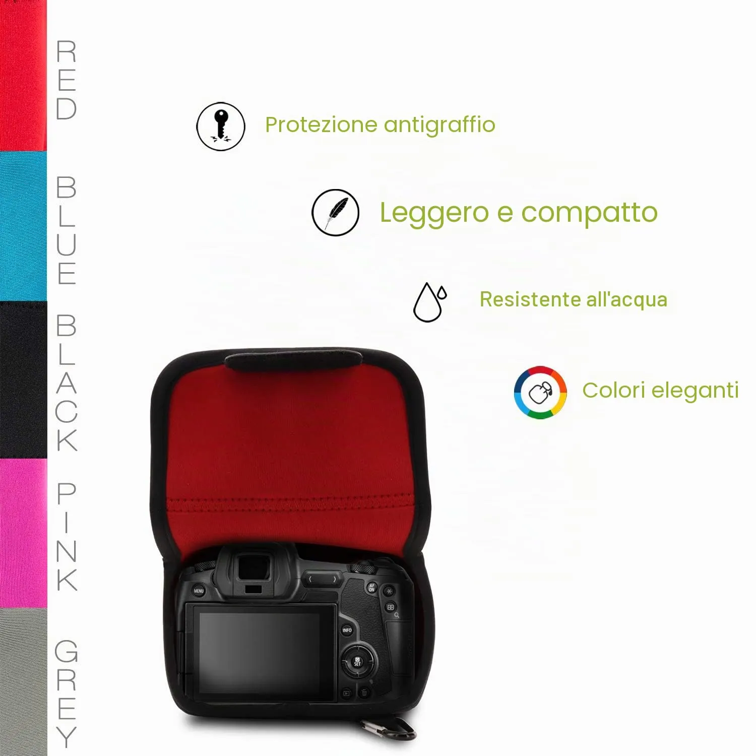 MegaGear MG1556 Custodia Neoprene Canon EOS nera