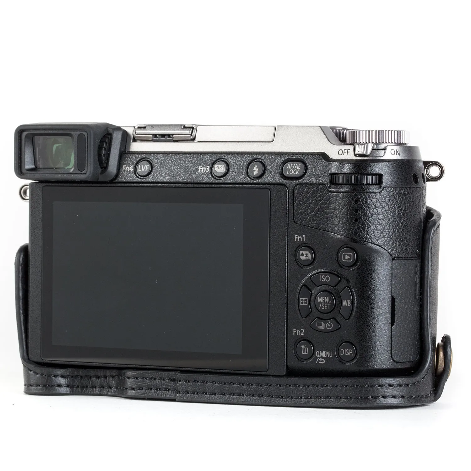 MegaGear Ever Ready Mezza Custodia GX85 GX80 Nero ecopelle