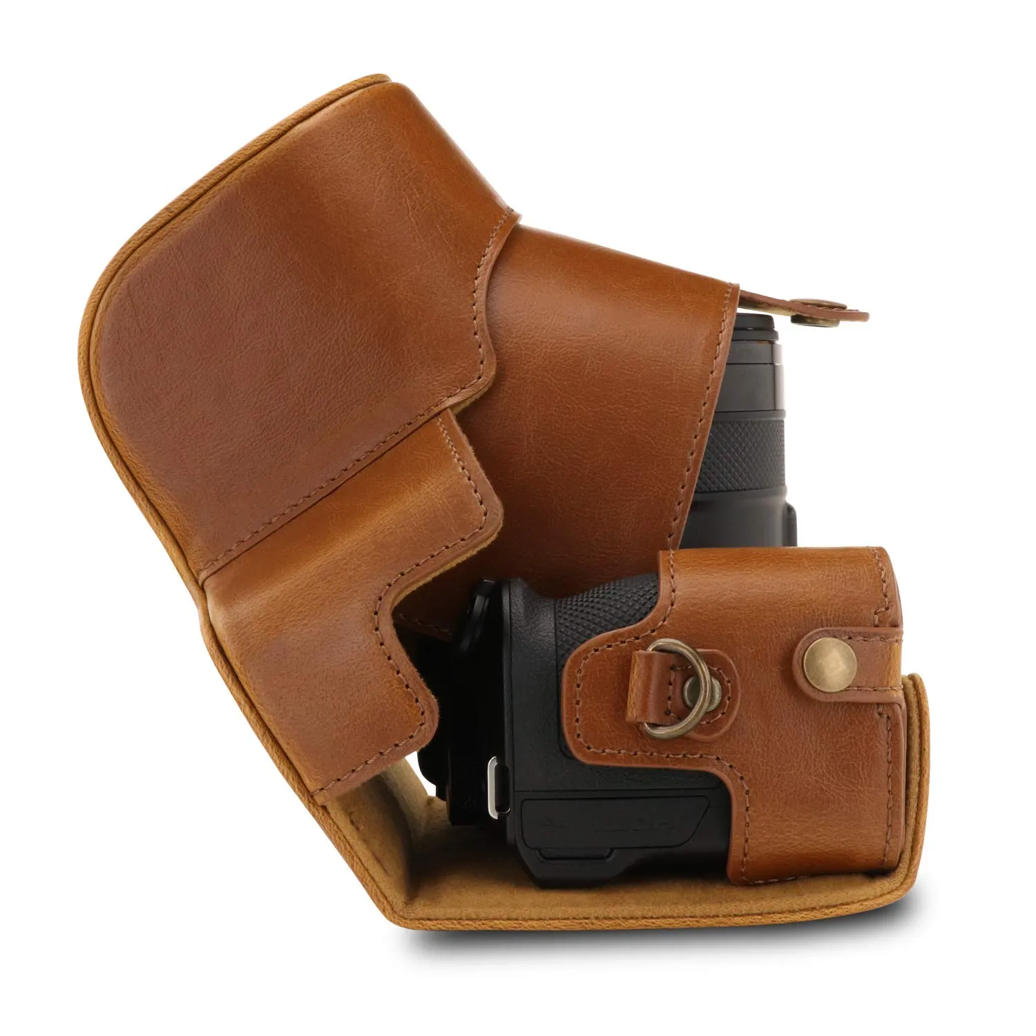 MegaGear custodia Nikon Coolpix B600 marrone chiaro ecopelle