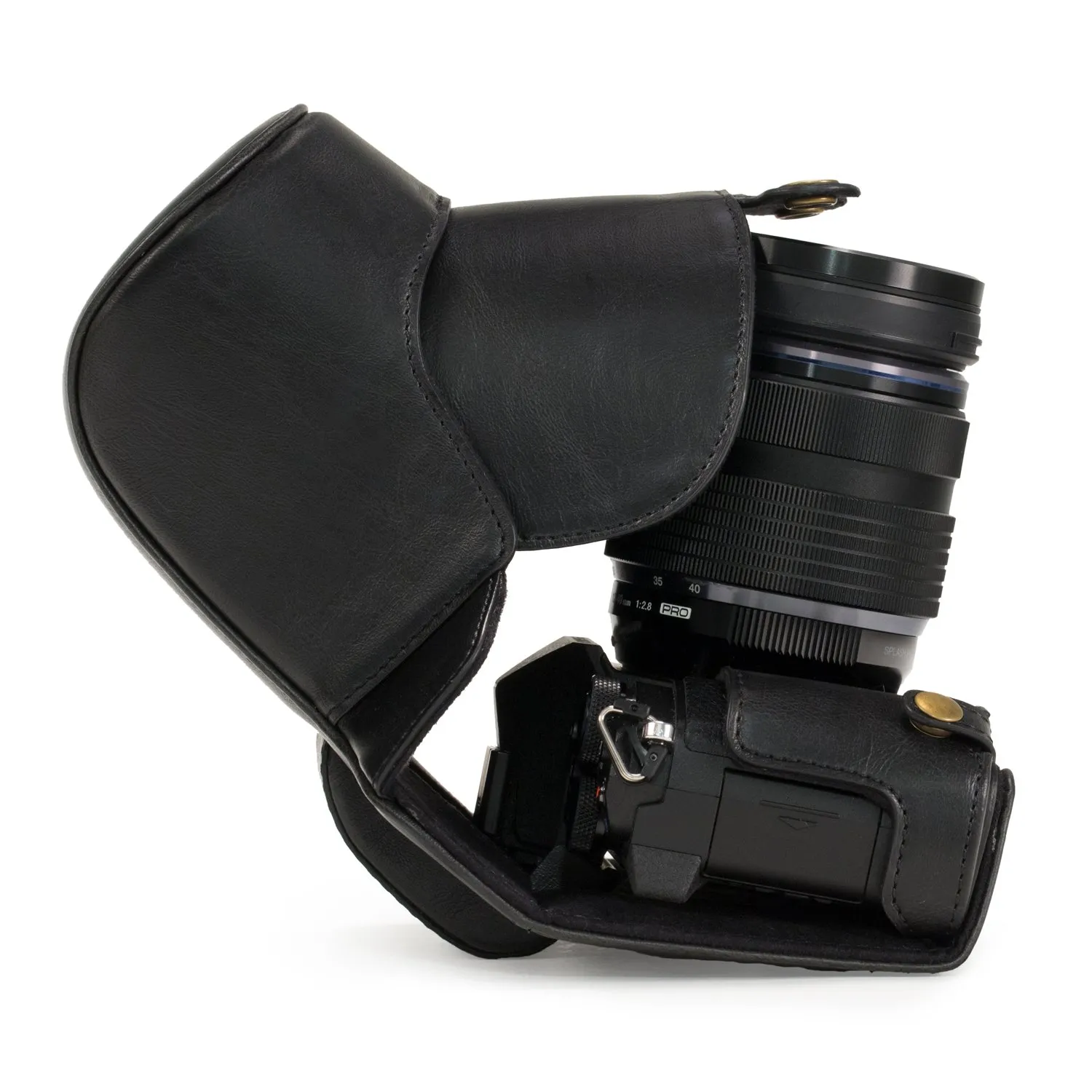 MegaGear Ever Ready custodia E-M5 Mark II nera pelle PU