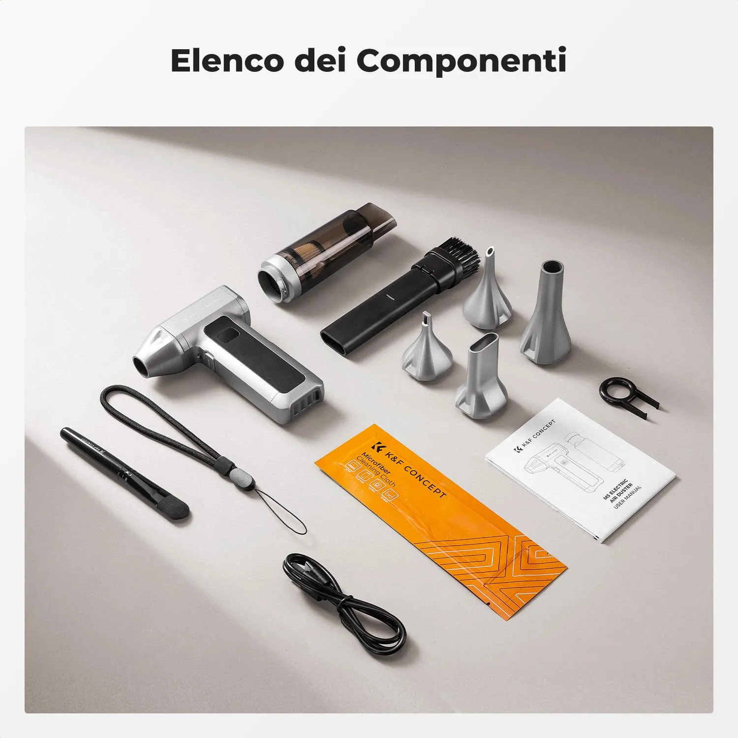K&F Concept 2 in 1 Soffiatore Aspiratore Elettrico 130K LED