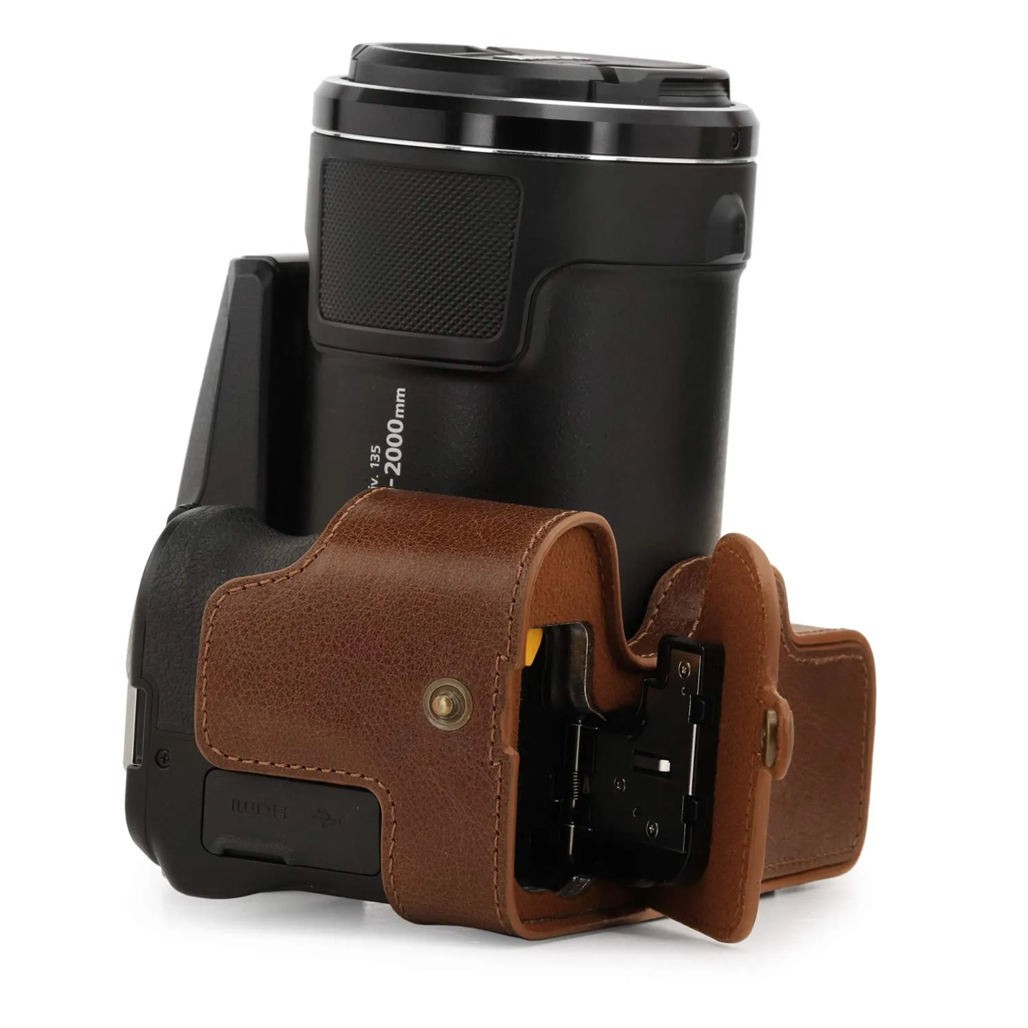 MegaGear Coolpix P950 half case fotocamera in pelle