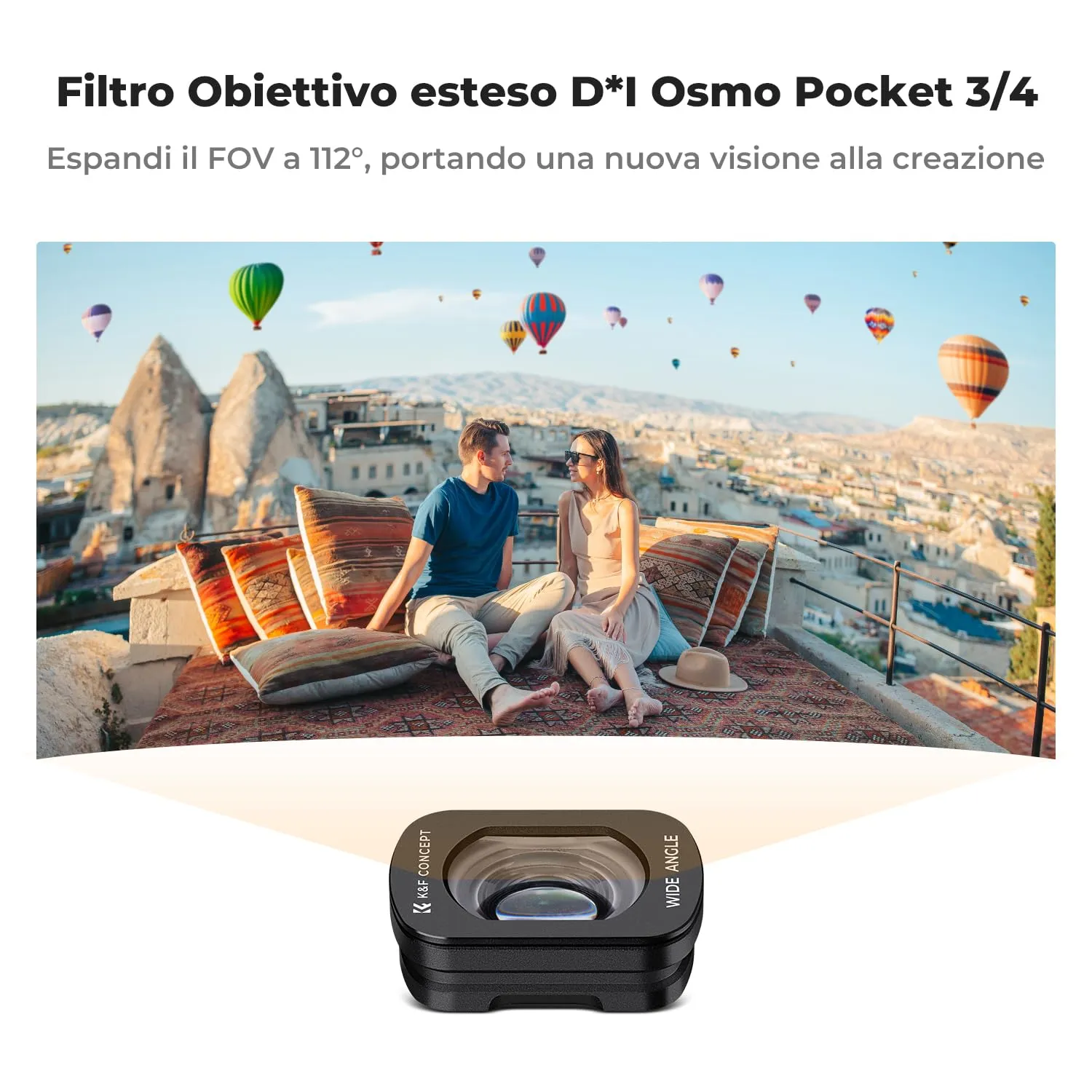 K&F Concept Obiettivo Grandangolare Magnetico Osmo Pocket 3/4 112°