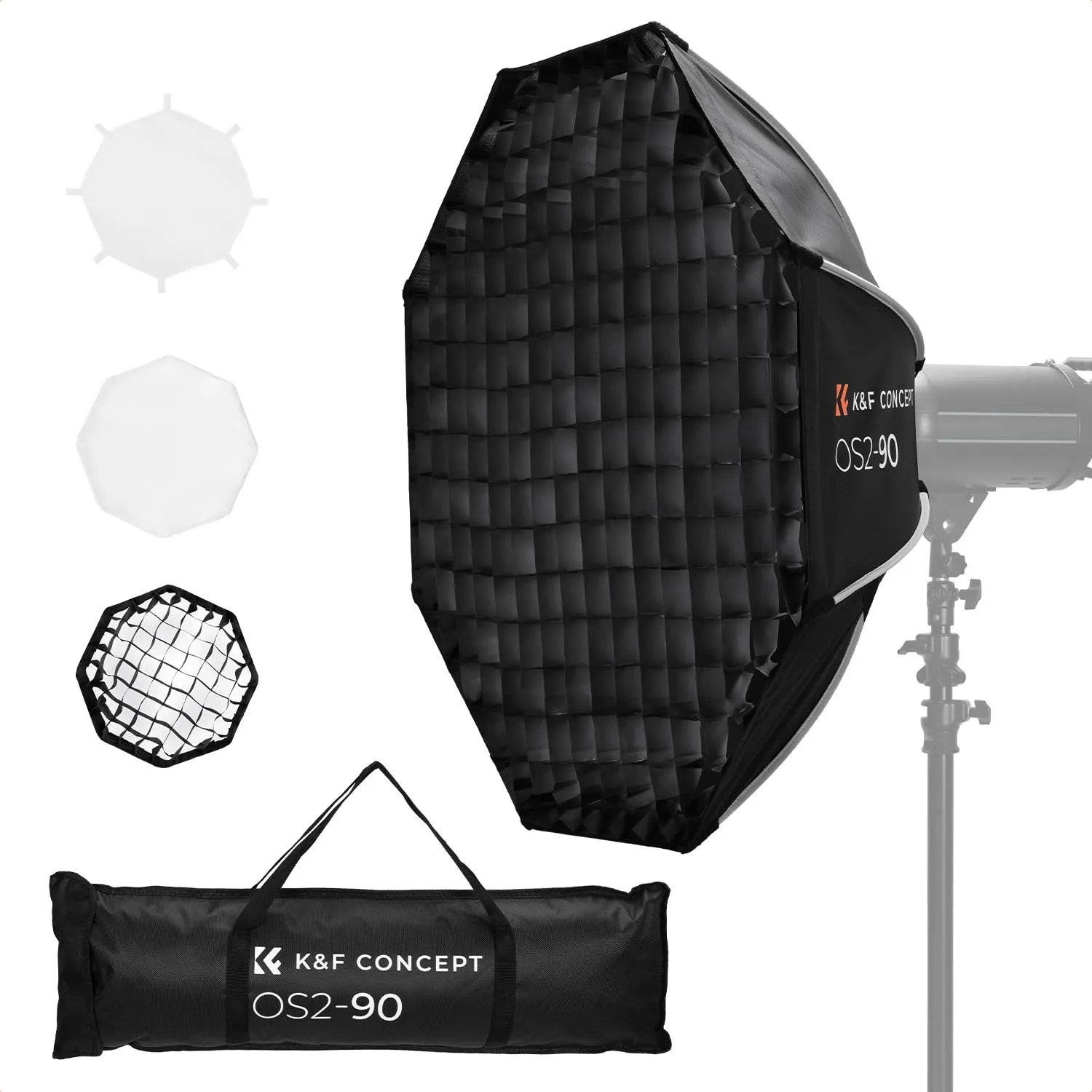 K&F Concept softbox ottagonale 65cm 26" con griglia