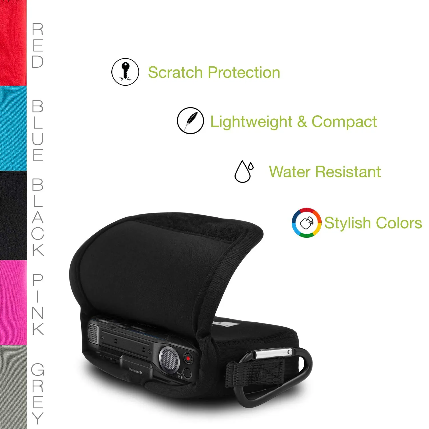 MegaGear Lumix DC-TS7 Custodia Neoprene Nero
