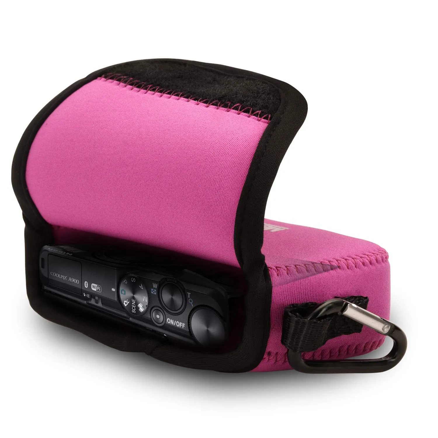 MegaGear Custodia Neoprene Nikon Coolpix A1000 Rosa Caldo ultraleggera