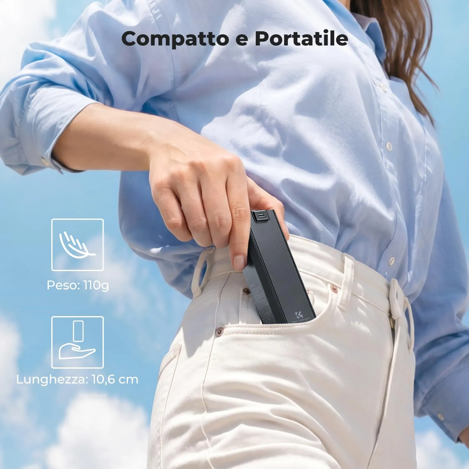 K&F Concept impugnatura batteria 5000mAh per Osmo Pocket 3/4