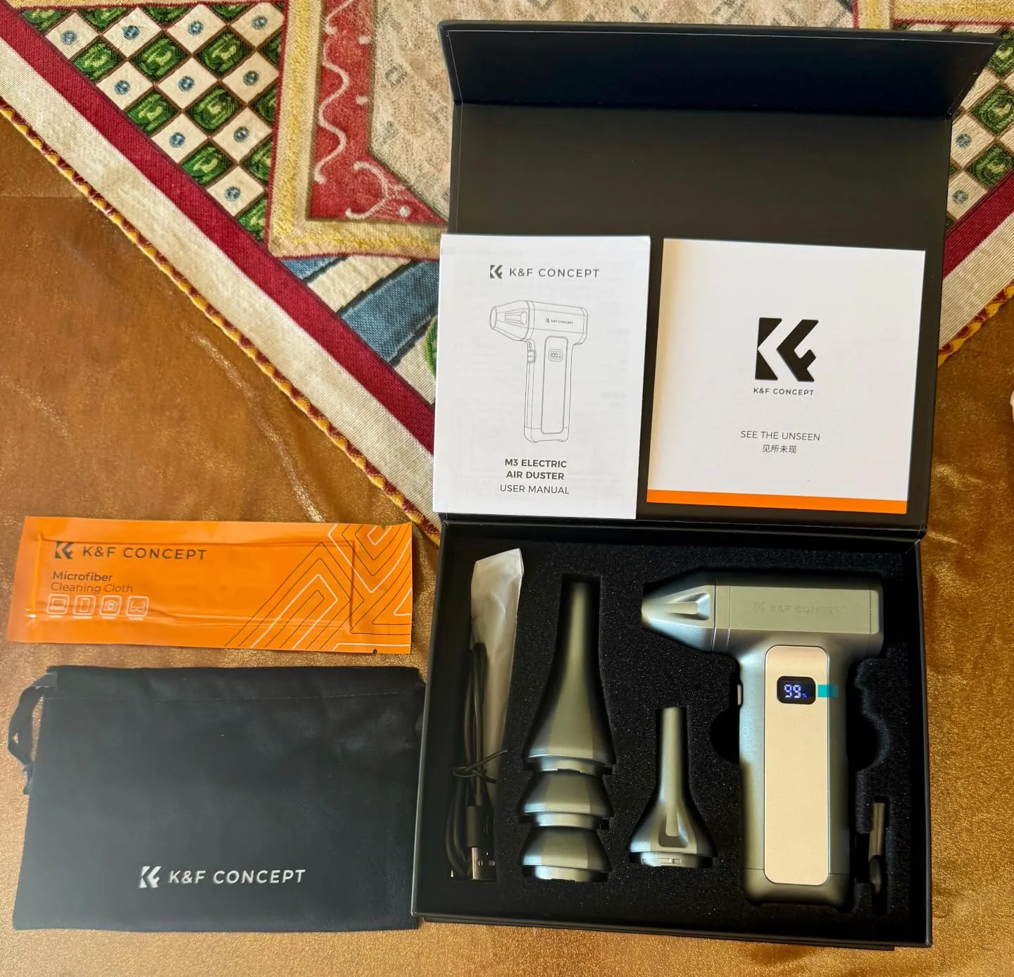 K&F Concept Soffiatore Aria Compressa Elettrico 130K LED