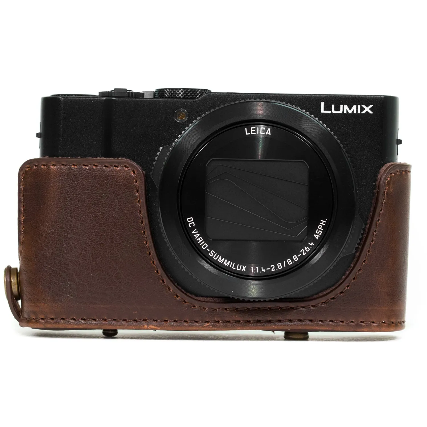 MegaGear MG1133 custodia pelle Lumix LX10 marrone scuro