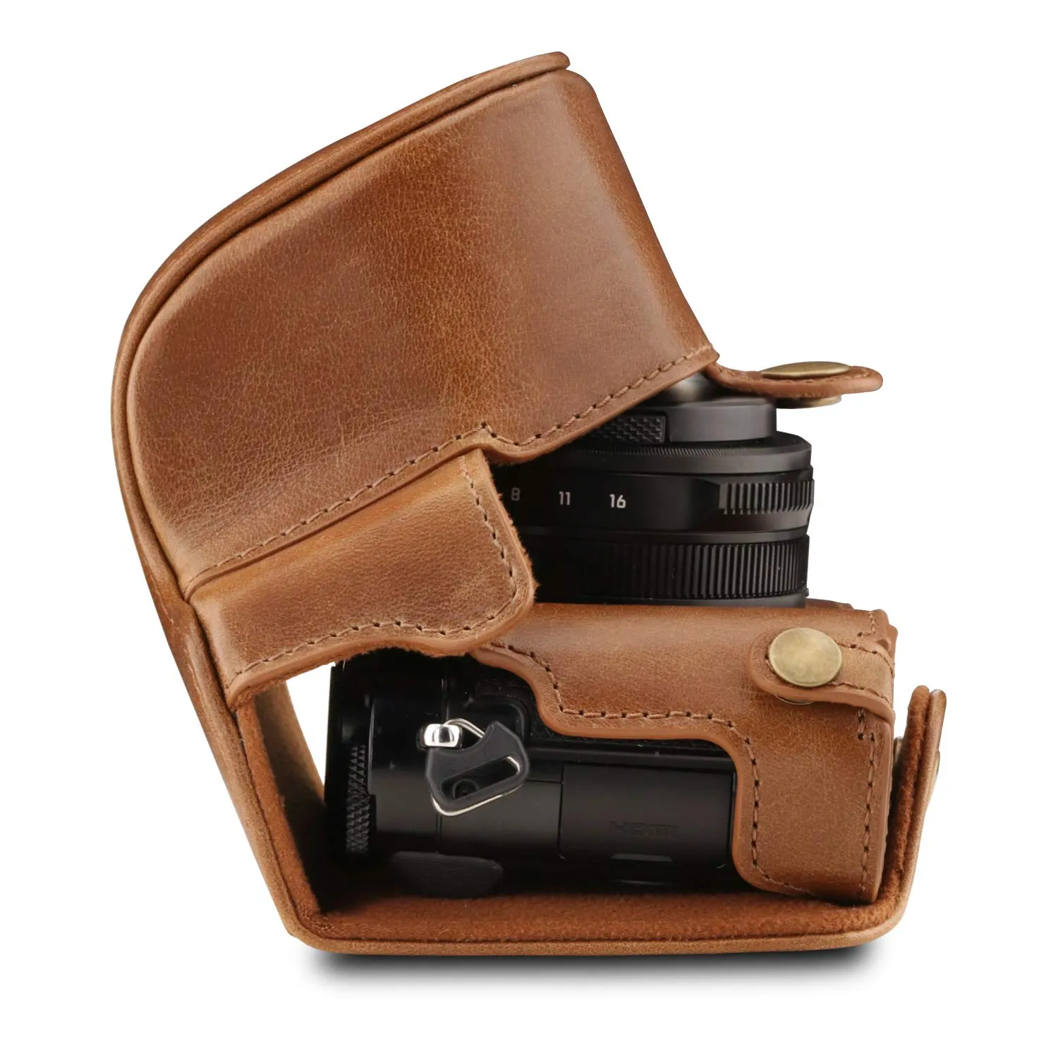 MegaGear Ever Ready LX100 II Custodia Pelle Marrone Vera