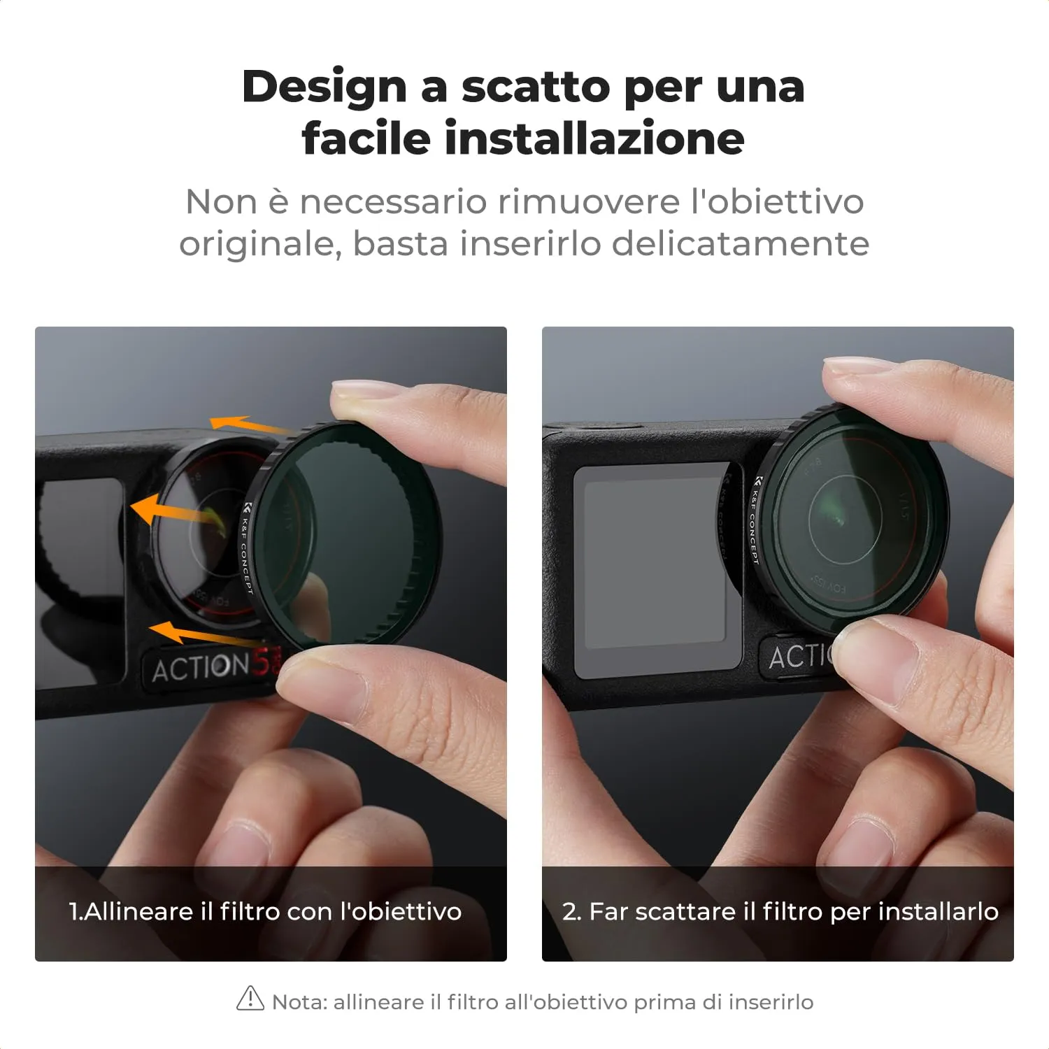 K&F Concept Osmo Action Filtri CPL ND8 ND16 ND32 Set 4pz